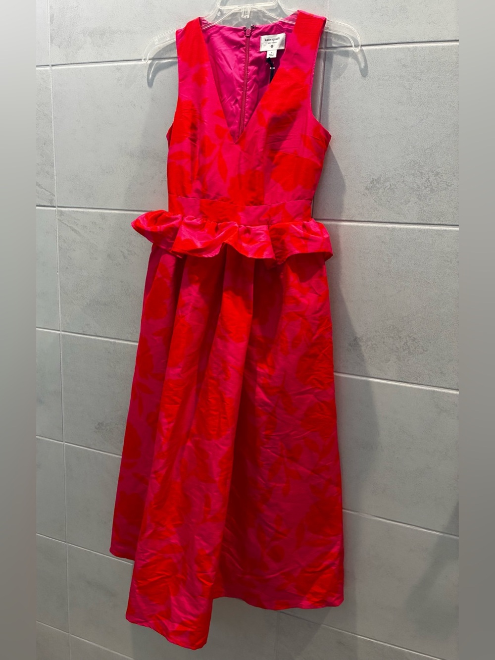 Kate Spade for Target Pink Red Peplum A-Line Dress NWT Size 0